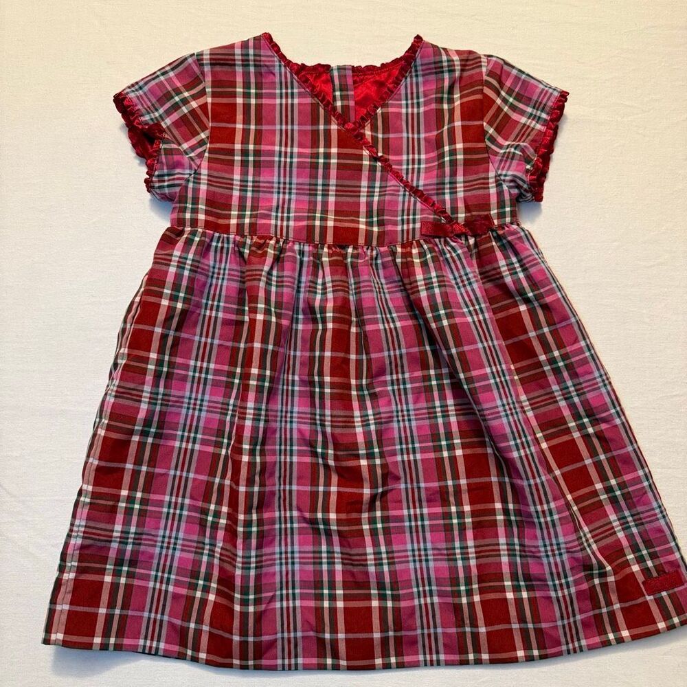 Tommy Hilfiger | Red Magenta Plaid Taffeta Holiday Dress | Girls’ 2T